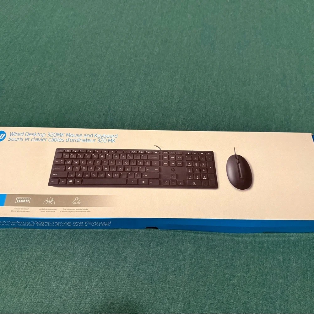 HP Wired Desktop 320MK Mouse and Keyboard Set